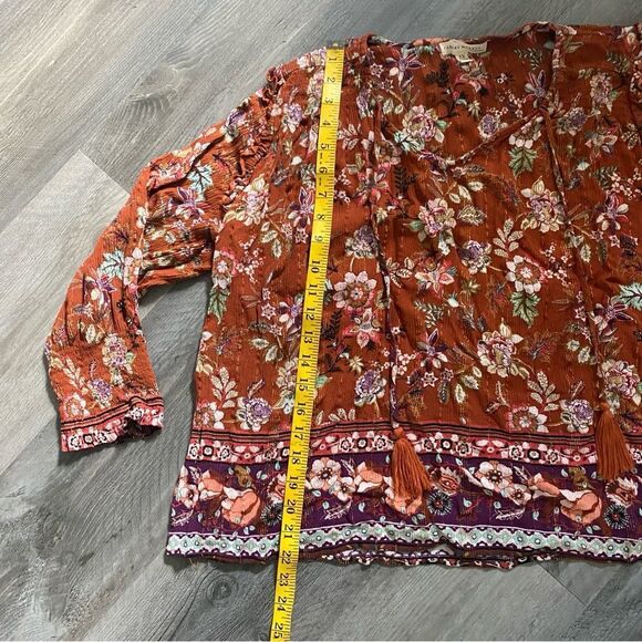 Farmers Market By One World Floral Blouse Boho 3X Plus - Picture 8 of 8